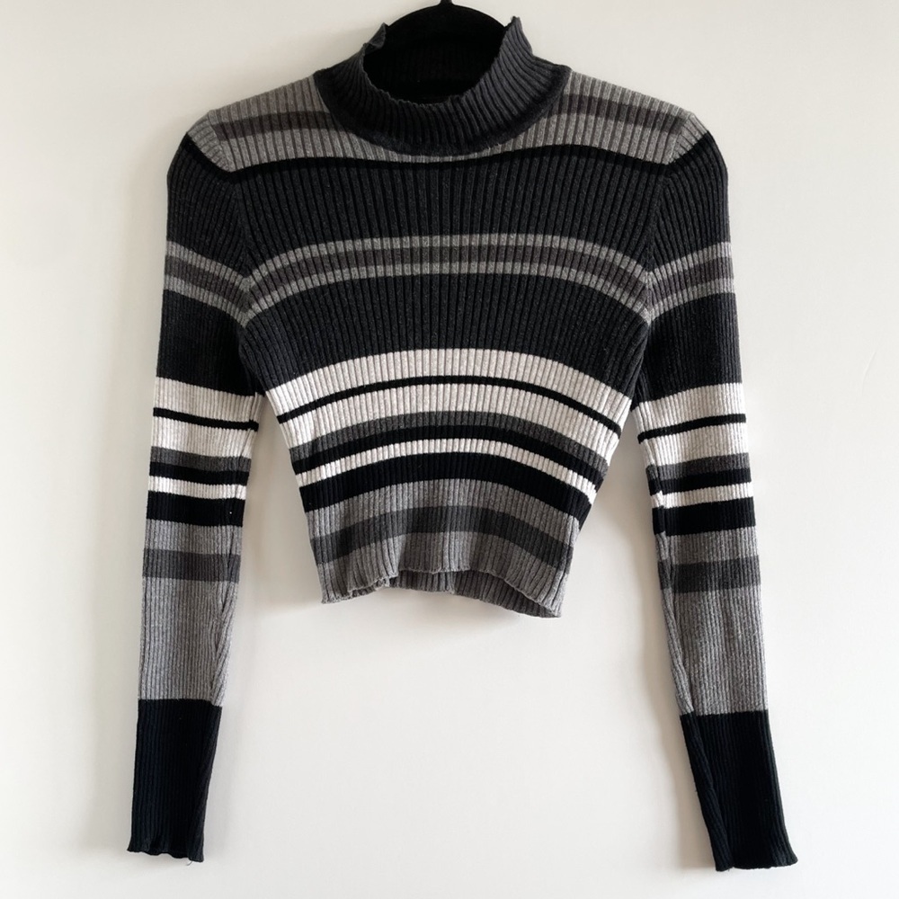 Brandy Melville Striped Mockneck Sweater